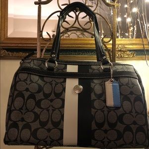 Authentic New Coach Heritage Stripe Satchel